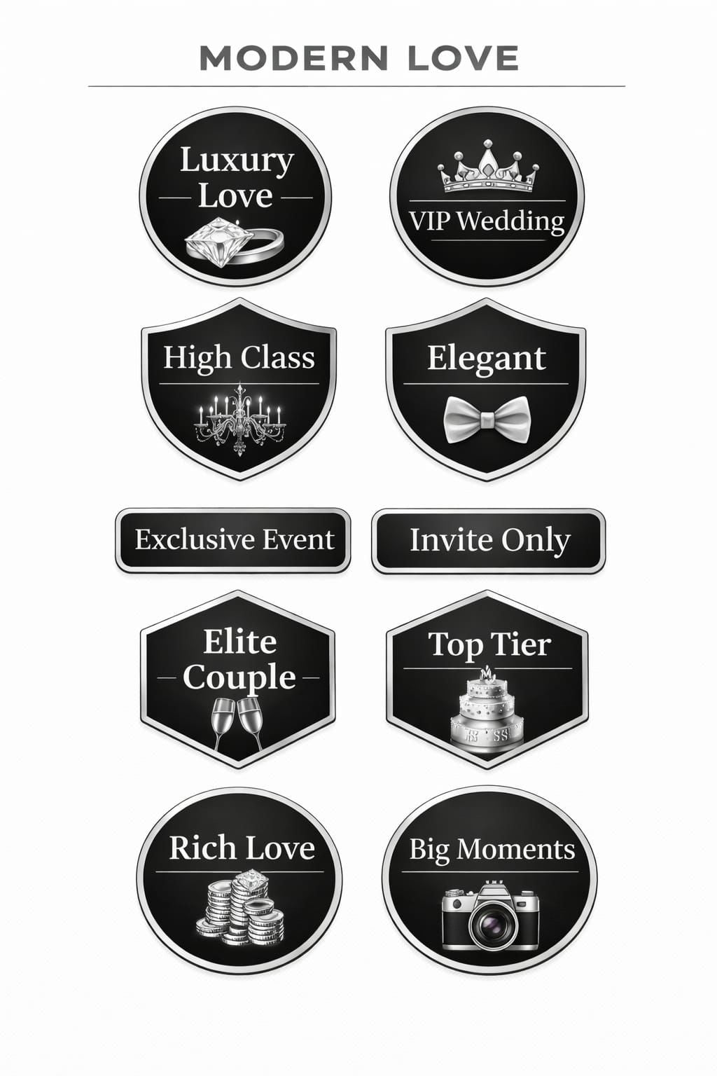 Modern Black and White Set